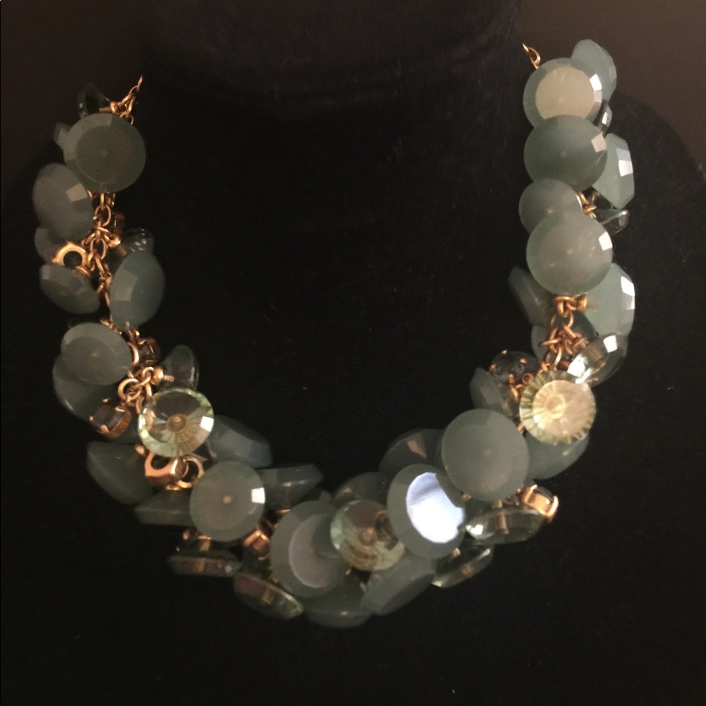 J Crew Green stones necklace